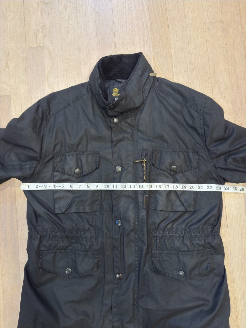 Barbour Sapper Waxed Jacket (L) Black w/quilted black lining - Picture 8 of 10